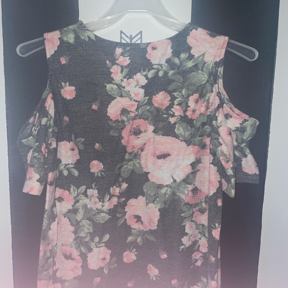 Floral Cold Shoulder Knit Top Moa Moa 1x - Picture 3 of 5
